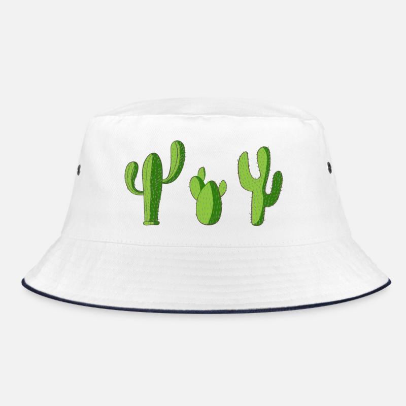 Kaktus - Bucket Hat - Weiß/Navy