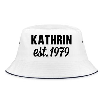 Kathrin est 1979 - Bucket Hat - Weiß/Navy - Vorne