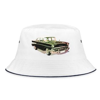 vintage car - Bucket Hat - white/navy - Front