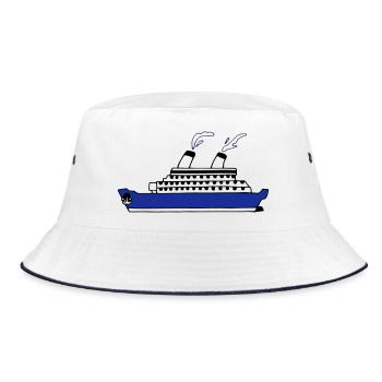 ship - Bucket Hat - white/navy - Front