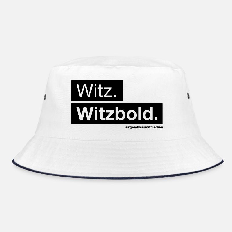 Witz. Witzbold. - Bucket Hat - Weiß/Navy