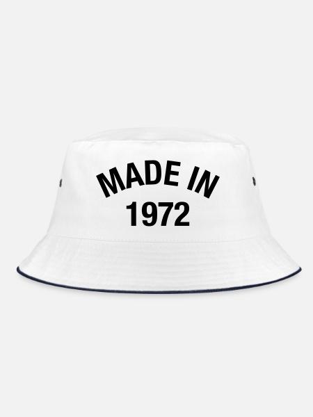 1972 Born 54th Birthday 54 years old - Bucket Hat - white/navy - Front