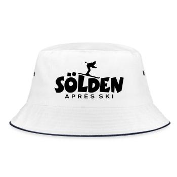 Sölden Après-Ski Skifahrer - Bucket Hat - Weiß/Navy - Vorne