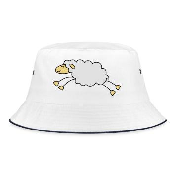 springendes schaf schäfer - Bucket Hat - Weiß/Navy - Vorne