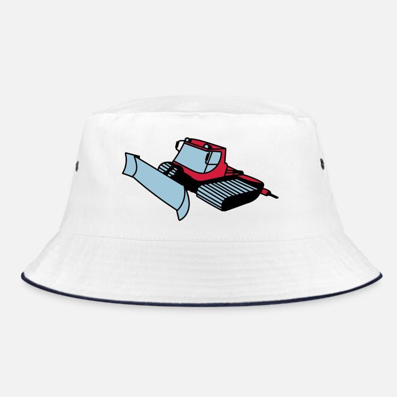 Pistenraupe - Bucket Hat - Weiß/Navy