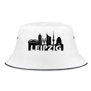 Leipzig skyline - Bucket Hat - white/navy - Front
