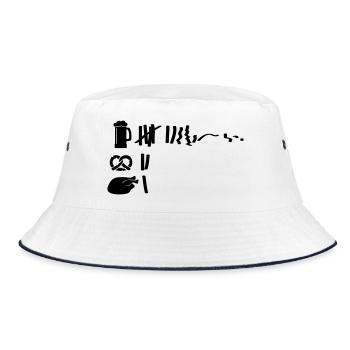 strichliste humor - Bucket Hat - Weiß/Navy - Vorne