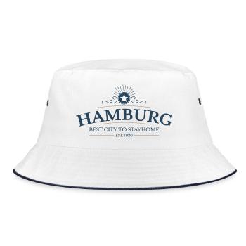 Hamburg - Bucket Hat - Weiß/Navy - Vorne