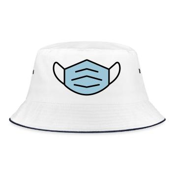 Toller Vektor von einer Maske - Bucket Hat - Weiß/Navy - Vorne