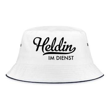 Heldin im Dienst - Bucket Hat - Weiß/Navy - Vorne