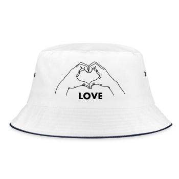 Geste de la main coeur AMOUR - Bob - blanc/marine - Devant