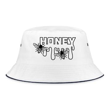 Dripping honey - Bucket Hat - white/navy - Front