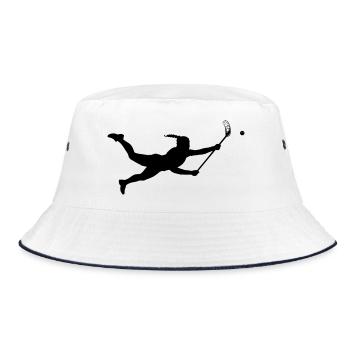 Flooball Girl Vector Graphics - Bucket Hat - white/navy - Front