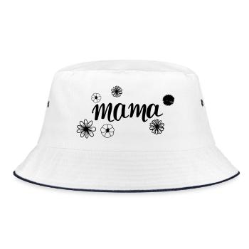 Mama im Blumenfeld - Bucket Hat - Weiß/Navy - Vorne