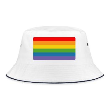 LGBTQI Regenbogen Rainbow Tshirt LGBT lgbtqi queer - Bucket Hat - Weiß/Navy - Vorne