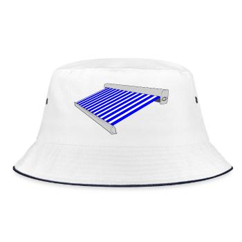 Sun protection blue white - Bucket Hat - white/navy - Front