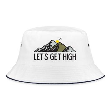 Mountains - Let's Get High - Bucket Hat - white/navy - Front