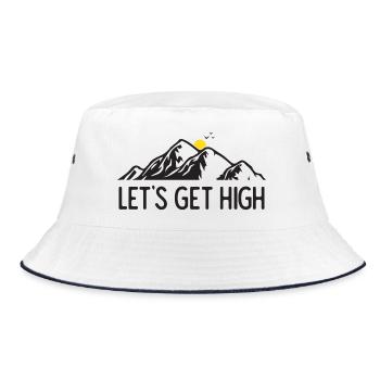Mountains - Let's Get High - Bucket Hat - white/navy - Front