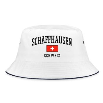 Schaffhausen Schweiz Flagge - Bucket Hat - Weiß/Navy - Vorne