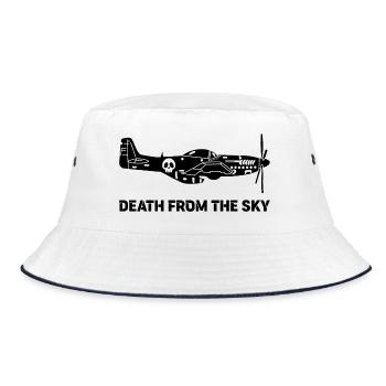 Vintage Kampfflugzeug (Schwarz) - Bucket Hat - Weiß/Navy - Vorne