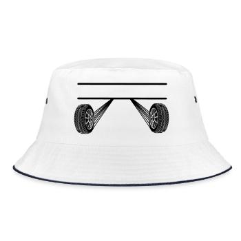 Car Racing Name Banner 4 - Bucket Hat - white/navy - Front