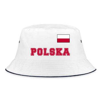 Look maillot de la Pologne – POLSKA avec drapeau - Bob - blanc/marine - Devant