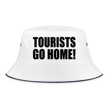 tourists go home - Bucket Hat - white/navy - Front