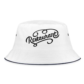 Restaurant lettering - Bucket Hat - white/navy - Front