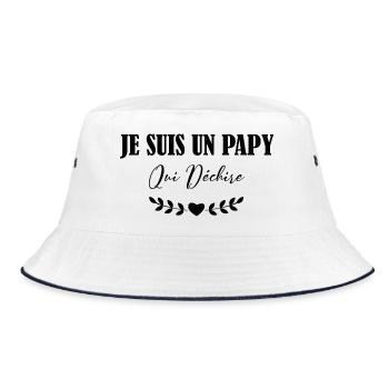 I'm a Grandpa Who Rips - Bucket Hat - white/navy - Front