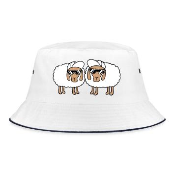 Deux Mouton Lunettes de Soleil 2 Cappy Cap Été Crew - Bob - blanc/marine - Devant
