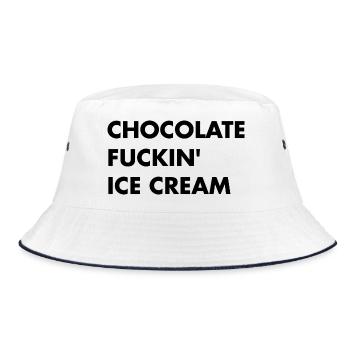 Chocolate Cream - Black Lettering - Bucket Hat - white/navy - Front
