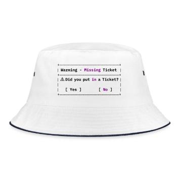 Missing Ticket Error - Funny IT Meme - Bucket Hat - white/navy - Front