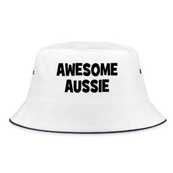Awesome Aussie - Austrlia - Australia Down Under - Bucket Hat - white/navy - Front