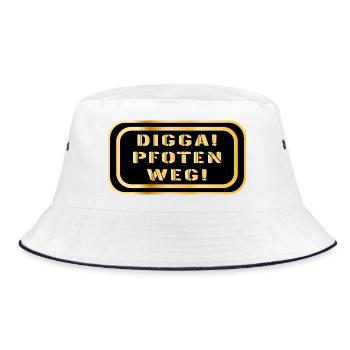 DIGGA PFOTEN WEG SPRÜCHE - Bucket Hat - Weiß/Navy - Vorne