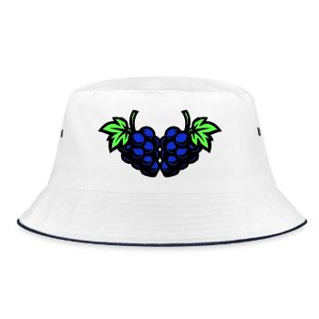 Trauben Weintrauben - Bucket Hat - Weiß/Navy - Vorne