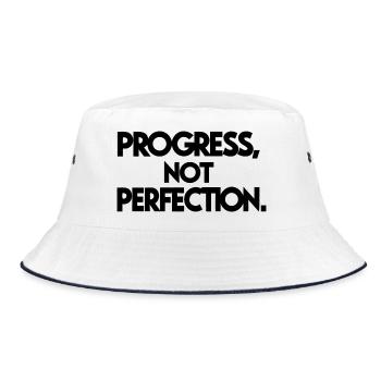 Minimalist Mountain Range Illustration - Bucket Hat - white/navy - Front