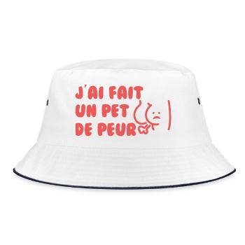 J’ai fait un pet de peur — Slogan humoristique - Bob - blanc/marine - Devant