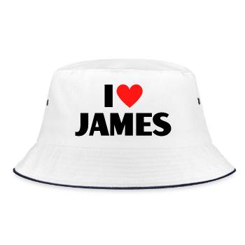 J'aime James Red Heart Love Fan Gift - Bob - blanc/marine - Devant