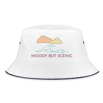 Moody Stormy Waves Nature Design - Bucket Hat - white/navy - Front