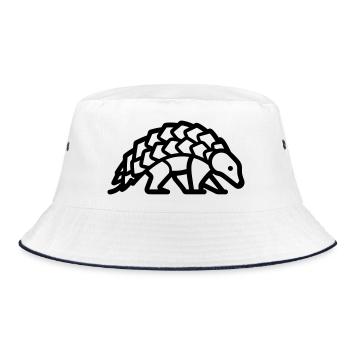 pangolin - Bucket Hat - white/navy - Front