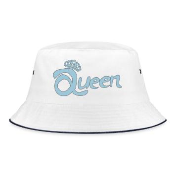 Queen in Blue with Crown - Bucket Hat - white/navy - Front