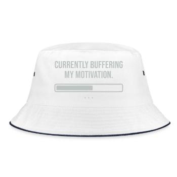Currently buffering my motivation - Bucket Hat - white/navy - Front