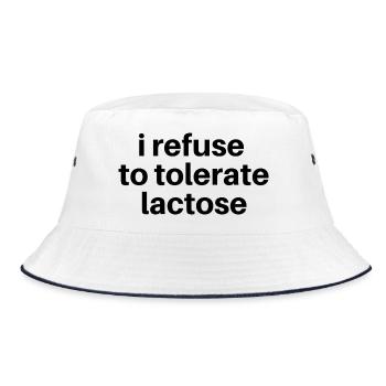 I Refuse to Tolerate Lactose - Bucket Hat - white/navy - Front