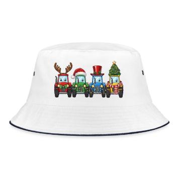 Tracteur Père Noël Lumières de Noël - Bob - blanc/marine - Devant