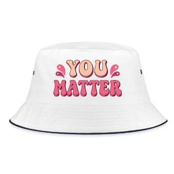 You Matter Pop-Art-Typografie - Bucket Hat - Weiß/Navy - Vorne
