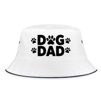 Dog Dad Paw Print Bold - Bucket Hat - white/navy - Front