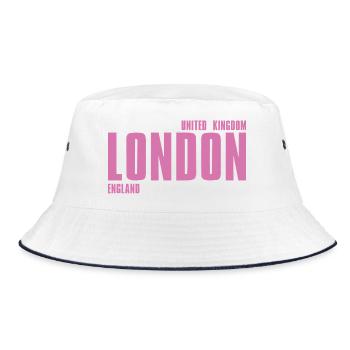 Pink London Wordmark - Bucket Hat - white/navy - Front
