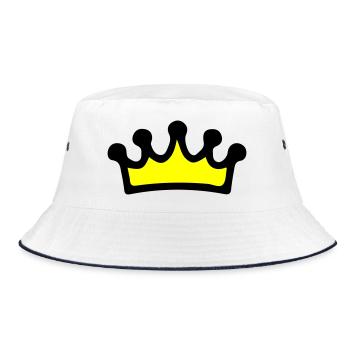 Crown Symbol - Bucket Hat - white/navy - Front