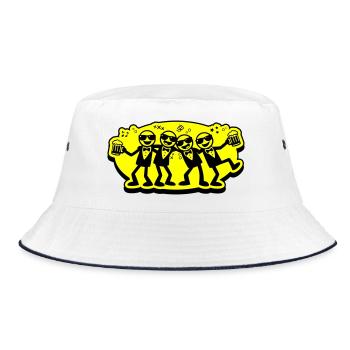 Groom Friends Group Beer - Bucket Hat - white/navy - Front