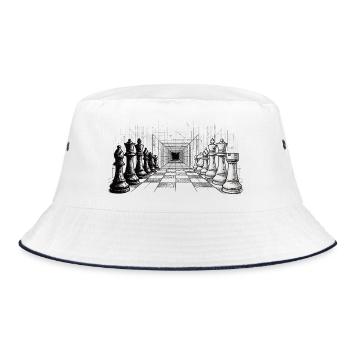 Chess Strategy – Endless Perspective - Bucket Hat - white/navy - Front